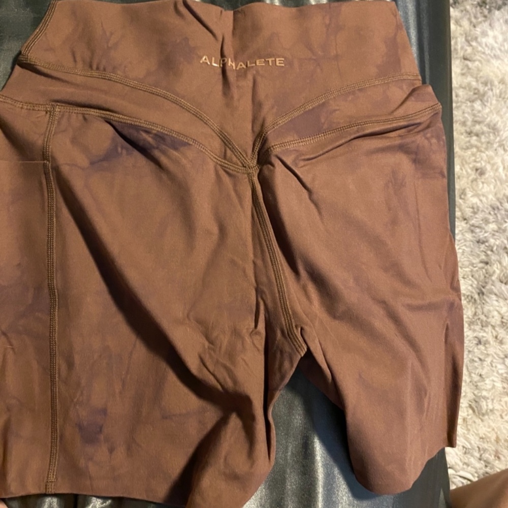 Alphalete Alphalux Force Shorts (2 pair) - Draught Brown & Martian Red (M)